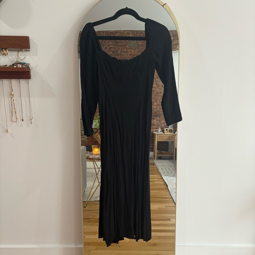 Reformation Black Midi with Slit
